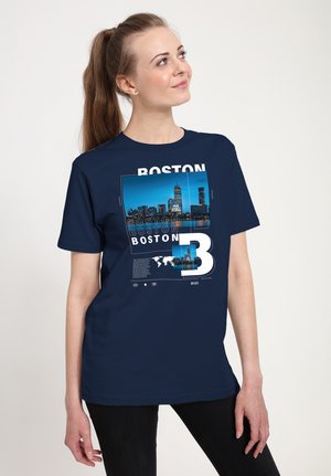 NEXT STOP BOSTON - Camiseta estampada - navy blue