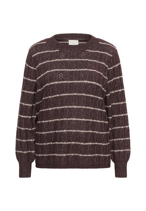 Kaffe Curve, KCSIGNA - Strickpullover - fudge melange beige stripe