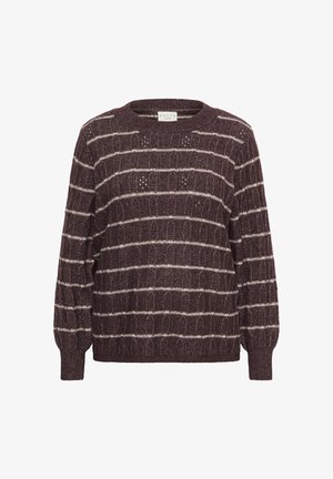 Kaffe Curve, KCSIGNA - Strickpullover - fudge melange beige stripe