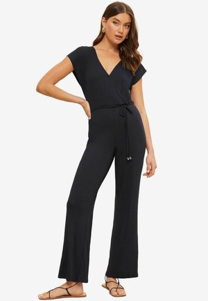 REGULAR FIT WIDE LEG WRAP STYLE V-NECK SUMMER  - Overal - blue