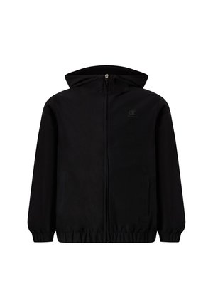 Felpa nera con cappuccio e chiusura a zip, polsini ed orlo elasticizzati, due tasche frontali e un logo discreto sul lato sinistro del petto.