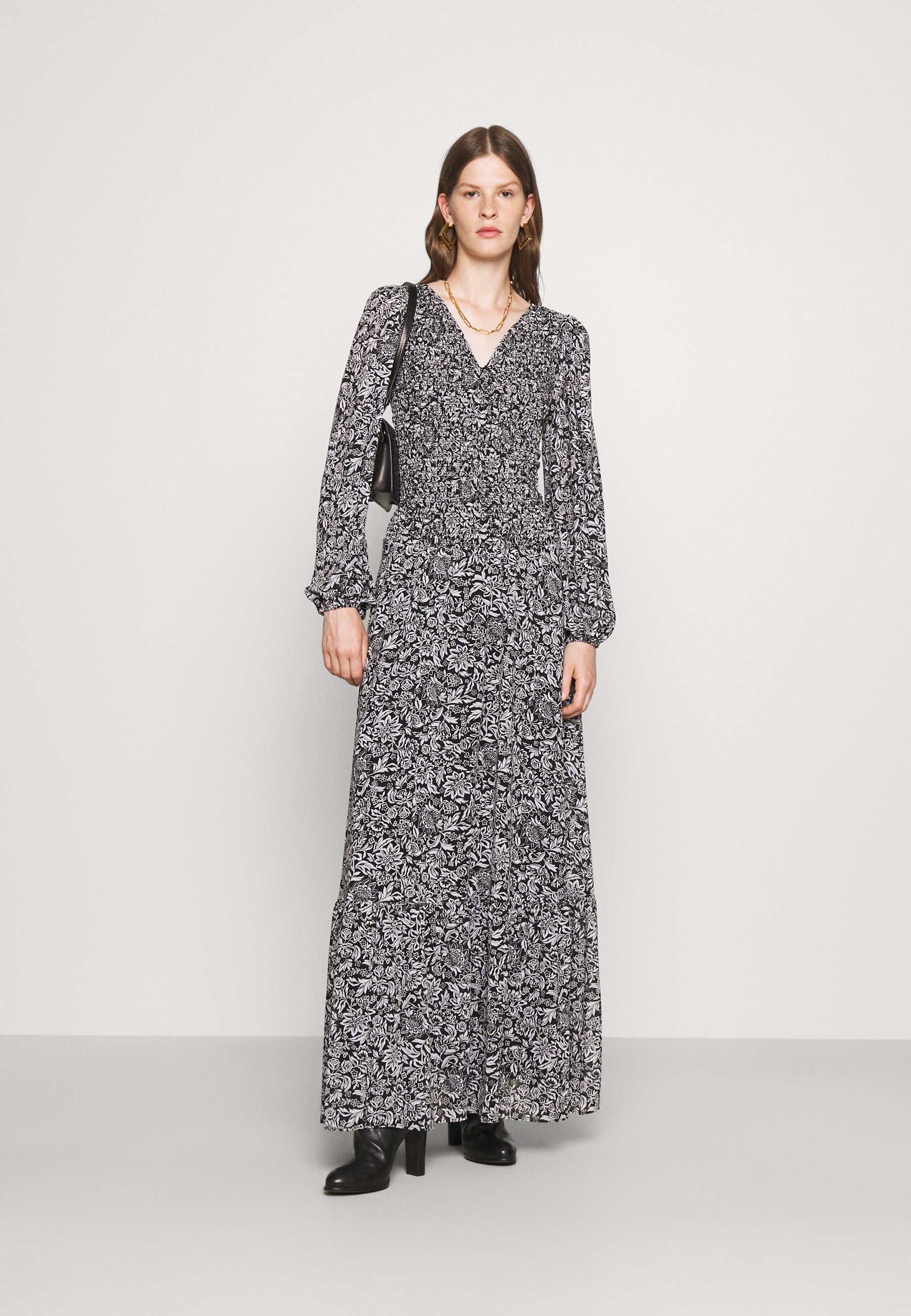 MICHAEL Michael Kors BICOLOR DRESS - Vestito lungo - black/white/nero -  Zalando.it