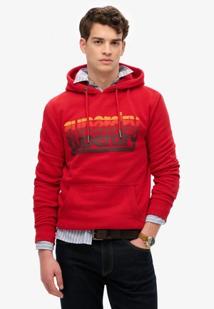 Superdry & Co, STACKED - Kapuzenpullover - varsity red nano wash
