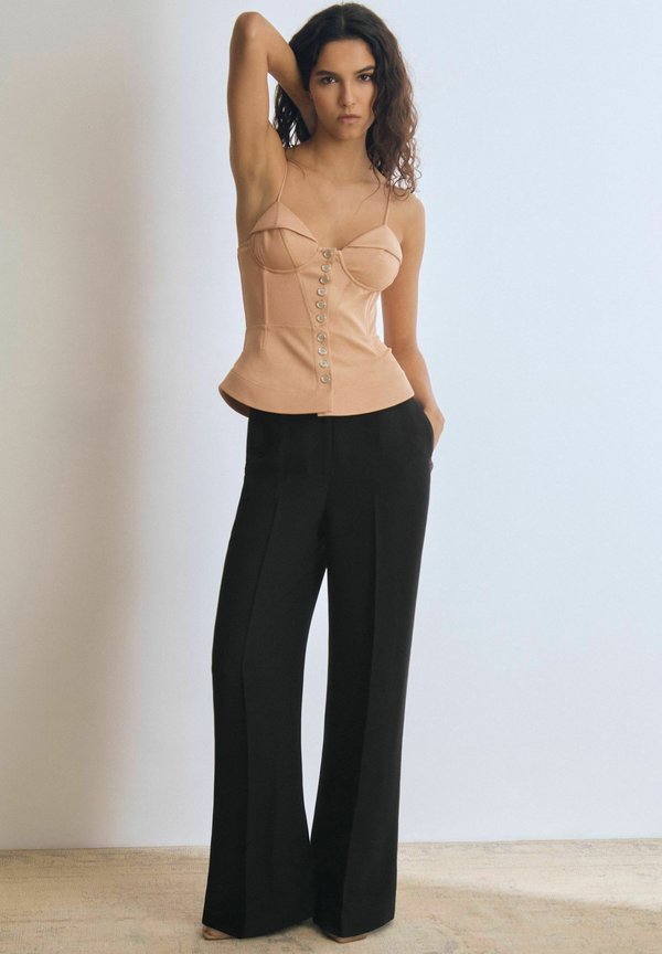 DARIA ATELIER CREPE WIDE LEG STITCH - Stoffhose