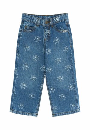 RIPLEY WIDE - Traperice ravnih nogavica - medium blue denim aop