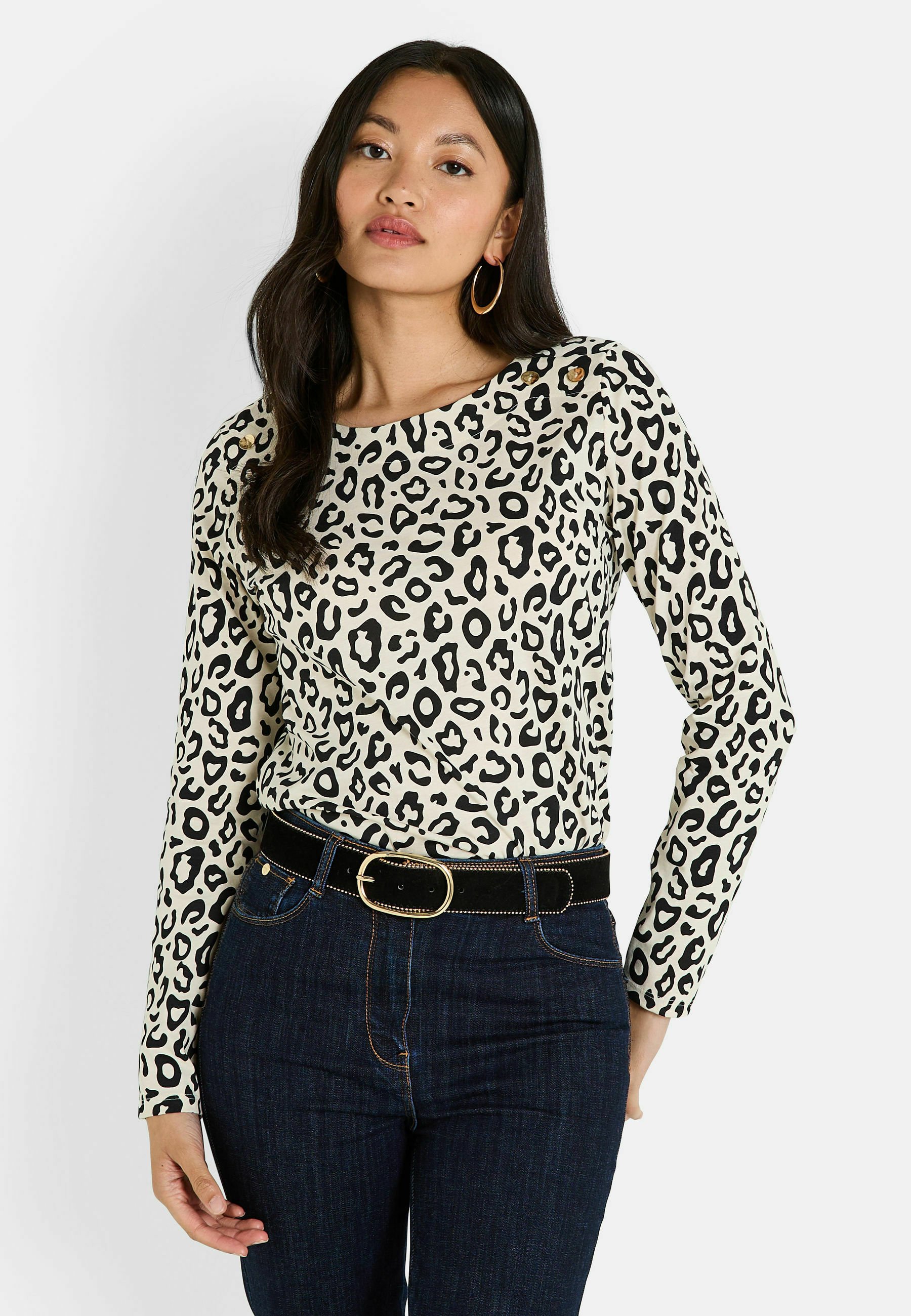 T-shirt Femme Manches Longues Col Bateau - Haut Basique Élégant Et Confortable Pour Tous Les Jours