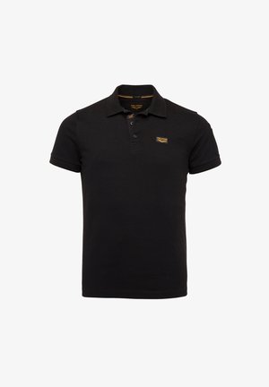 Crna polo majica s klasičnom kragnom, placketom na tri dugmeta i malim logom na prsima. Izrađena od glatke mješavine pamuka.