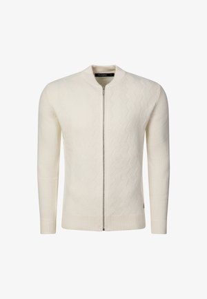 KARL LAGERFELD, KNIT ZIP JACKET - Cardigan - champagne