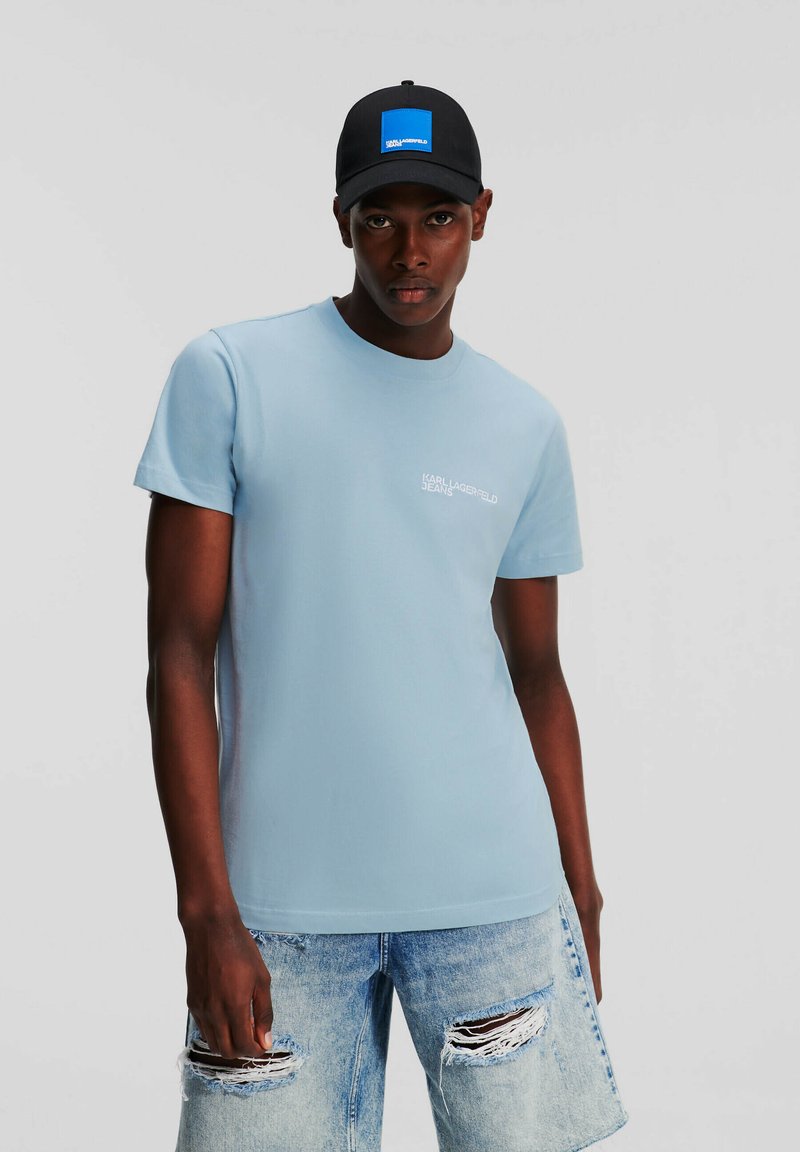 Karl Lagerfeld Jeans LOGO SLIM-FIT - Paprasti marškinėliai - blue fog