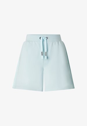 Lyseblå afslappede shorts med elastisk talje og snøre, der har en løs pasform og detalje med sideløbende striber.