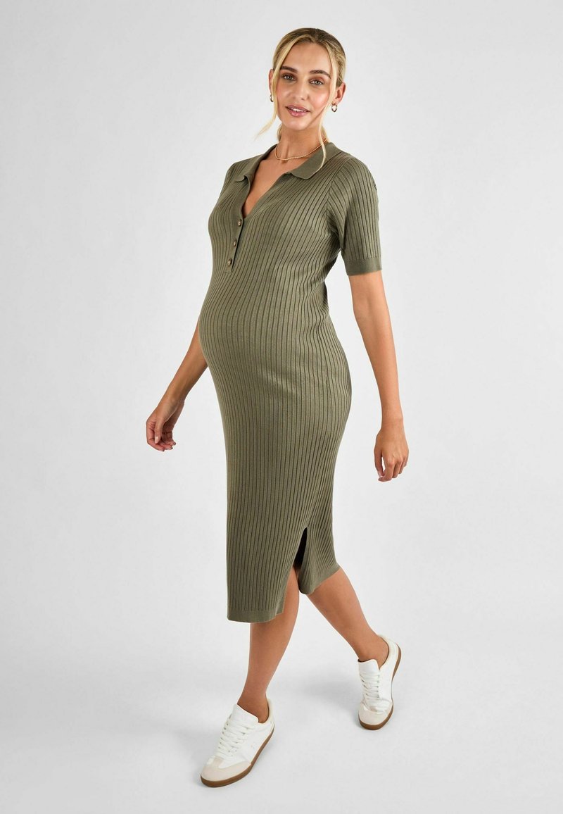 slim fit dress slacks Lace Mock Neck Maxi Dress
