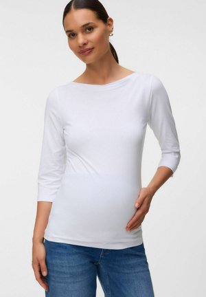 Vero Moda, TOP REGULAR FIT BOAT NECK T-SHIRT - Longsleeve - bright white