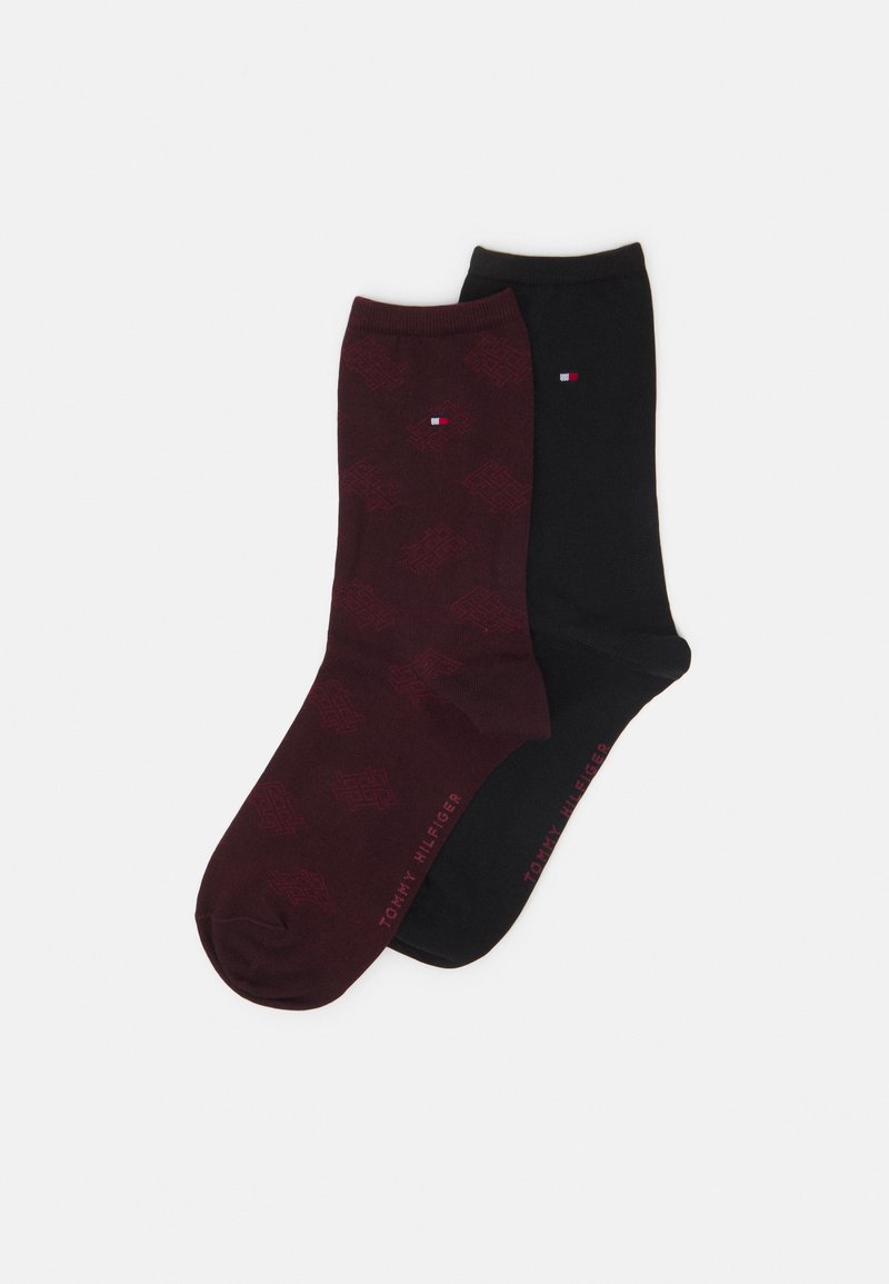 Tommy Hilfiger WOMEN SOCK MONOGRAM 2 PACK Socks burgundy/bordeaux