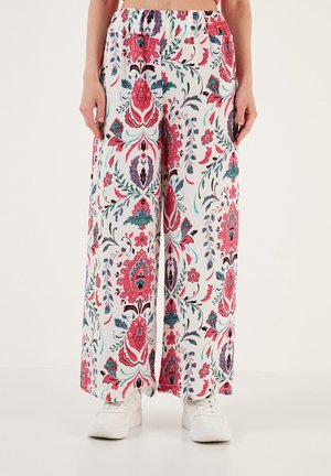 Pantaloni - white/fuchsia