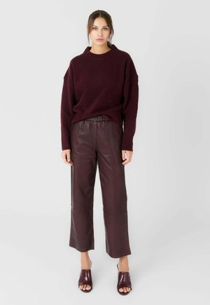 Serge Pariente SARAH PANT WINE  - Leren broek - wine