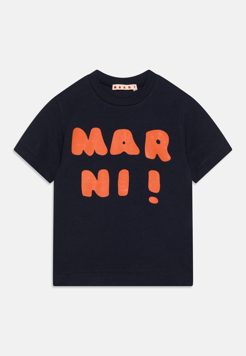 Marni T-shirt print donkerblauw Marni T-shirt print donkerblauw