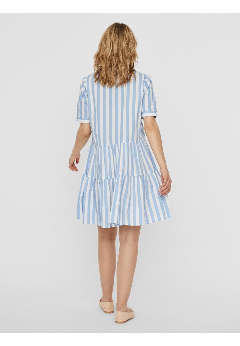 Vero Moda Stehkragen Blusenkleid Placid Blue Hellblau Zalando De
