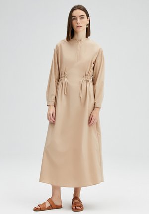 Touché Privé FRILLY WAISTED POPLIN - MODEST - Day dress - beige