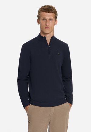 NO EXCESS, MELANGE HALF-ZIP JUMPER - Jumper - dark night