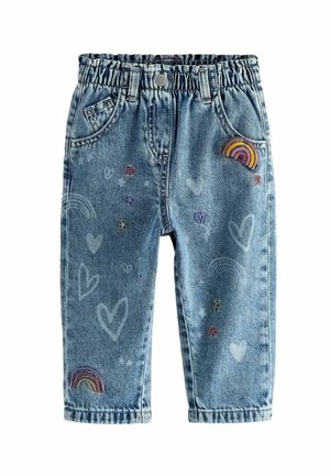 HEART & RAINBOW PRINT   - REGULAR FIT - Egyenes szárú farmer - denim