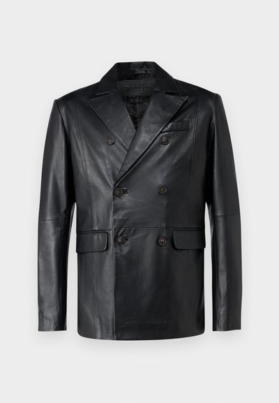 STUDIO ID ANTONIO - Giacca di pelle - black
