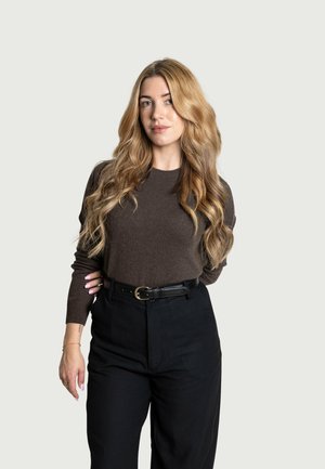 ROUNDNECK - Strickpullover - dark brown