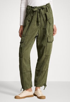 LINEN BLEND TWILL CARGO TROUSER - Cargobyxor - new olive