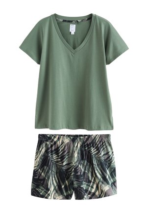 Next, REGULAR FIT - SET - Pidžaamakomplekt - khaki/green palm