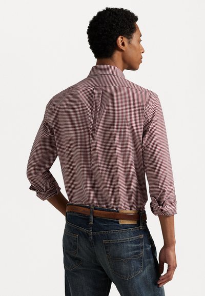 Polo Ralph Lauren CUSTOM FIT GINGHAM STRETCH POPLIN SHIRT - Cămașă - classic wine/white