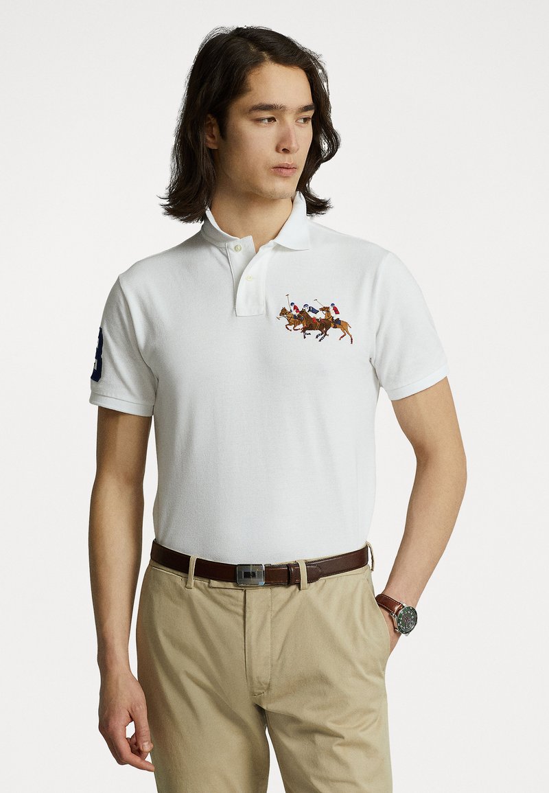 Polo Ralph Lauren - CUSTOM SLIM FIT TRIPLE PONY POLO SHIRT - Poloskjorter - white, Forstørre