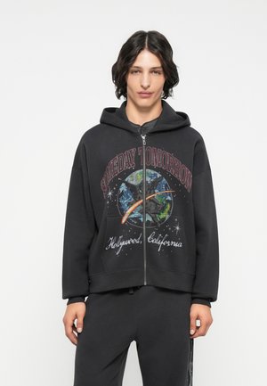 TREND DROP GRAPHIC - Felpa con zip - black
