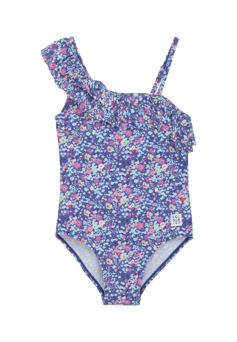 Color Kids SHOULDER FRILL AOP - Baddräkt - marlin