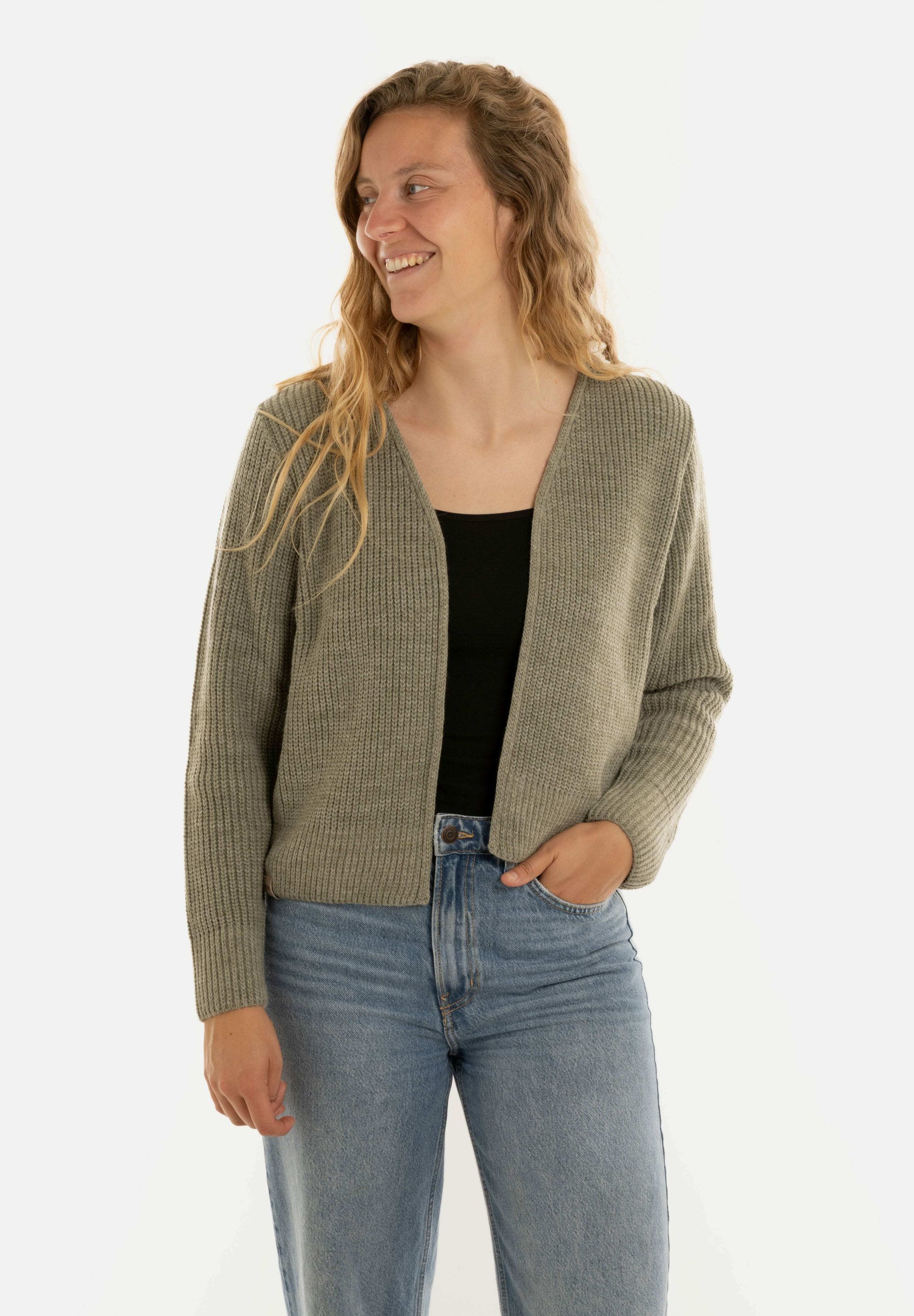 Knit Factory LENNY Strickjacke urban green/dunkelgrün Zalando