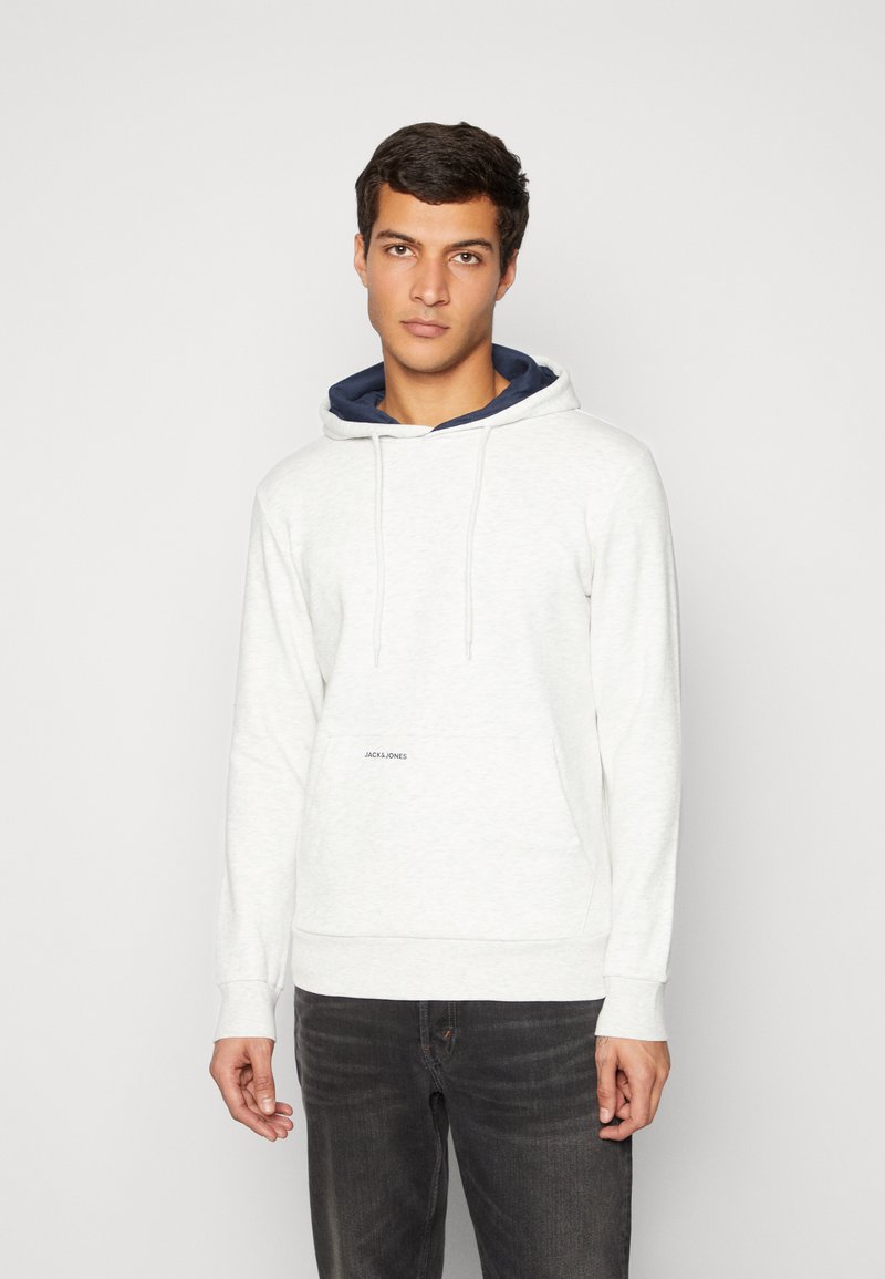 Jack & Jones JJCONTRAST HOOD - Camisola - white melange