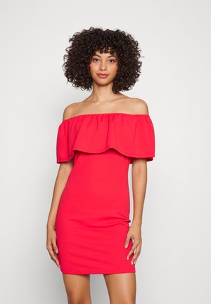 Vero Moda VMDORTY OFF SHOULDER SHORT DRESS - Φόρεμα από ζέρσεϊ - bittersweet