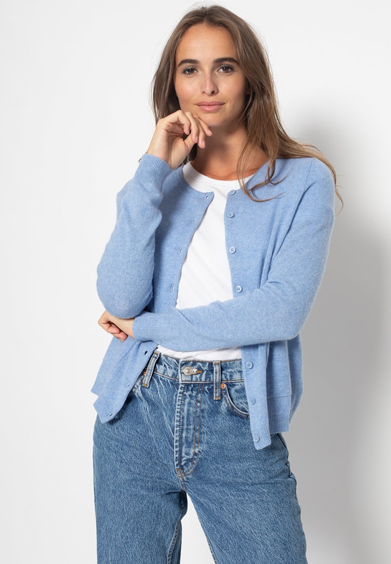 Just Cashmere CARDIGAN ROUND NECK SLIM 