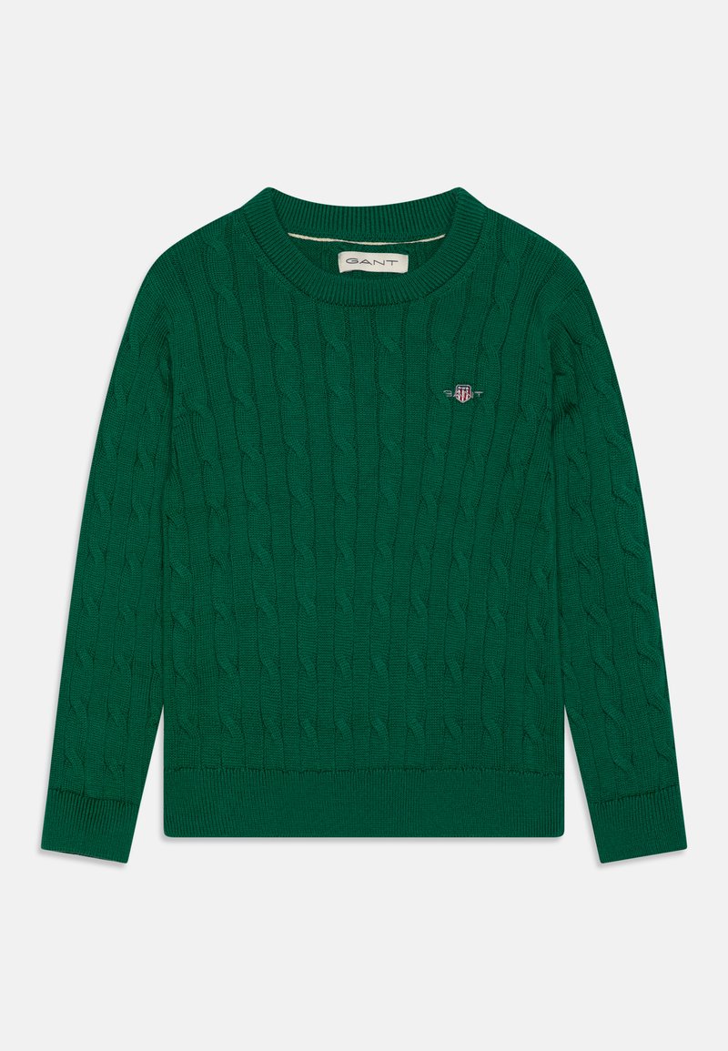 GANT CABLE SHIELD CREW UNISEX - Strickpullover - grass green