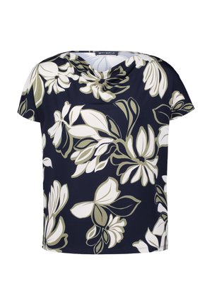 Betty Barclay MIT WASSERFALLAUSSCHNITT - Print T-shirt - dark blue/green