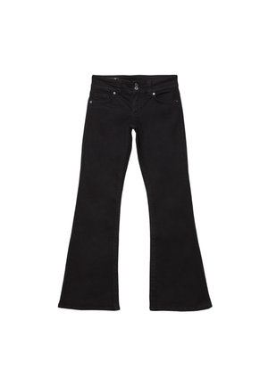 LOW-RISE BELL BOTTOM WITH TWO METAL BUTTONS  - Jeans Bootcut - mottled black