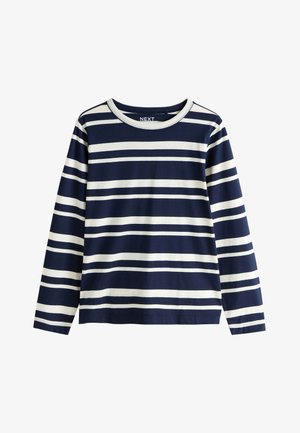 Next, CREW NECK - Long sleeved top - navy white striped
