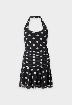 Noisy May, NMDOTTIE HALTER DRESS - Päevakleit - black/white