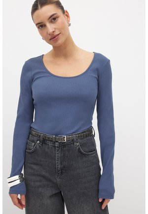 SCOOP NECK  - Long sleeved top - dusty blue