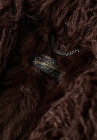 LINED LONGLINE AFGHAN - Wintermantel - dark brown cord