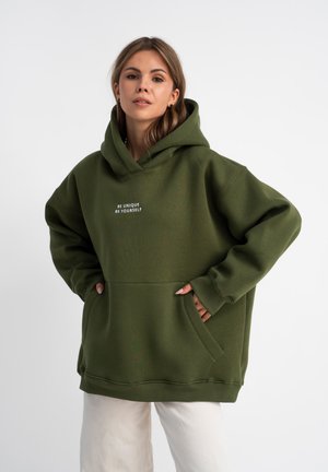 MIRONS EMBROIDERY - Sweat à capuche - khaki