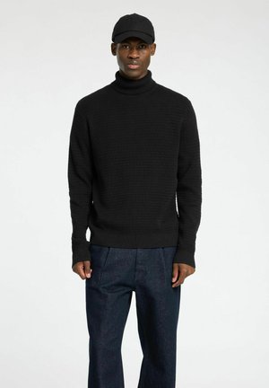 Selected Homme SLHTHEO LS STRUCTURE ROLL NECK - Jumper - black