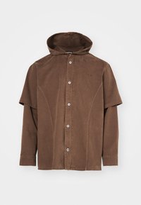 HOODED LAYERED - Skjorta - brown