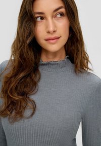 QS MIT ROLLSAUM - Longsleeve - grau meliert