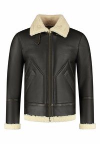 HUNTER SHEARLING LAMMY HERITAGE - Leren jas - chocolate brown
