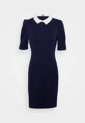 COLLAR COMBO SHEATH - Jumper dress - spring navy/ivory