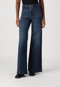 Good American WAIST PALAZZO PATCH POCKETS TROUSER - Wide Leg - indigo